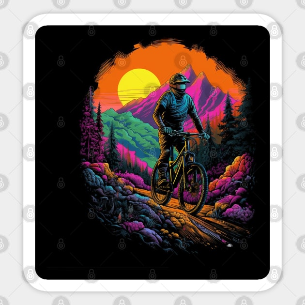 mountain biker Sticker by Sanzida Design